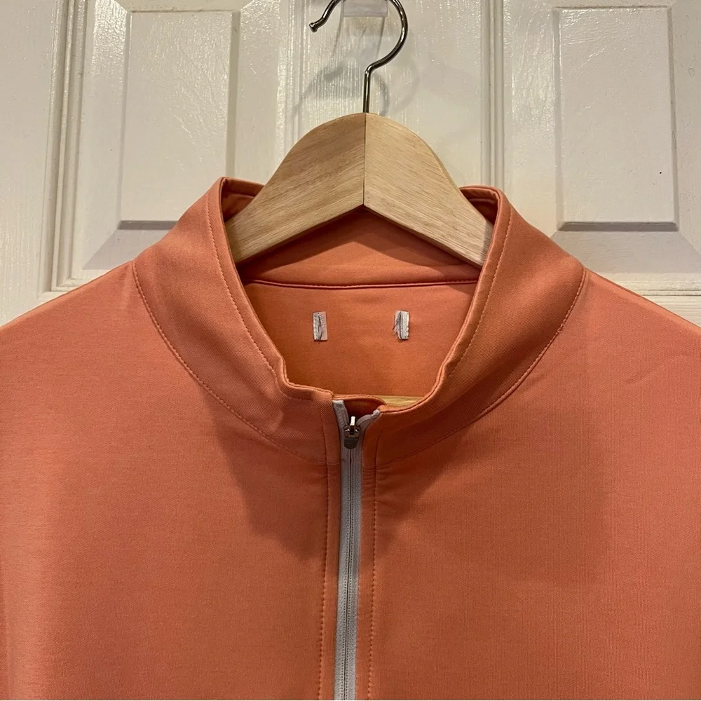 Peter Millar Perth Melange Performance Quarter Zip Men’s XXL Sea Star Orange
